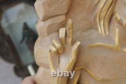 ITalian wood carved 15 stations of the cross wall panels religious church rare