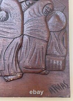 Ignacio Flores Arias, Mexico (b. 1906) Carved Folk Art Wood Panel (F)
