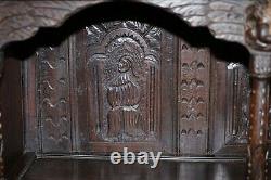 Important Gothic Revival Using 17th Century Panels Bookcase Dresser Cherubs