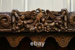 Important Gothic Revival Using 17th Century Panels Bookcase Dresser Cherubs