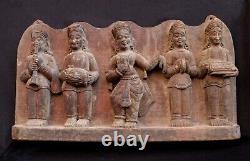 Indian Hand Carved Wooden Panel Wall Hanging Set Of Musicians Art Decor