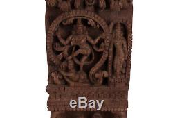 Indien 20. Jh. Holz Fragment A South Indian Carved Wood Chariot Shiva Panel Inde