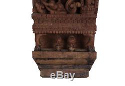 Indien 20. Jh. Holz Fragment A South Indian Carved Wood Chariot Shiva Panel Inde