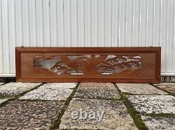 Japanese Antique House Open Work Hand Carved Wood Panel 186.5cmx46cmx3cm(e223)