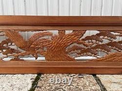 Japanese Antique House Open Work Hand Carved Wood Panel 186.5cmx46cmx3cm(e223)