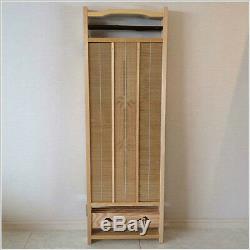 Japanese Wood Carving Folding Screen (Byoubu) 4 panels made from Bamboo bark