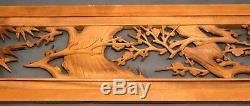 Japanese Wood Carving Ranma (Transom) Wooden Panel