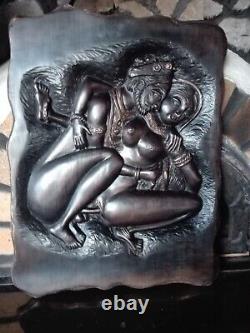 Kamasutra Wooden Carved Panel Hand Carved in three dimensions