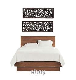 Kraft Mistry Wood Wall Panel 12 x 36 cms Brown Deja Medallion Set of 2 ANDAMAN