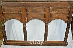 Large Antique 19th Century Indian Carved Wood WindowithBalcony Panel, c1850