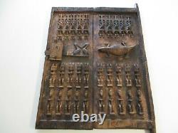 Large Antique African Wood Carving Tribal Sculpture Door Panel Statue Yoruba Art