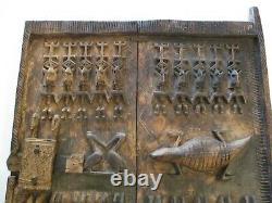 Large Antique African Wood Carving Tribal Sculpture Door Panel Statue Yoruba Art