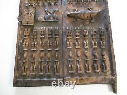 Large Antique African Wood Carving Tribal Sculpture Door Panel Statue Yoruba Art