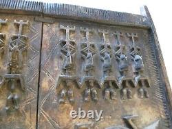 Large Antique African Wood Carving Tribal Sculpture Door Panel Statue Yoruba Art