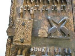 Large Antique African Wood Carving Tribal Sculpture Door Panel Statue Yoruba Art