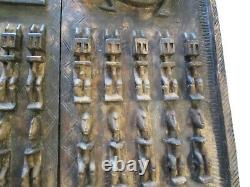 Large Antique African Wood Carving Tribal Sculpture Door Panel Statue Yoruba Art