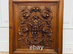 Large Antique Carved Wooden Panel Devil Satan Relief 26 UNIQUE Home Deco