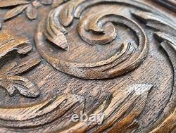 Large Antique Solid Oak Carved Wood Panel Carvings Framed 1890 14.5 X 11