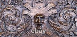 Large Antique Solid Oak Carved Wood Panel Carvings Framed 1890 14.5 X 11