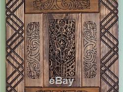 Large Carved Wood Marquesan Style Tiki Panel Kaku Kaku Tiki Mug