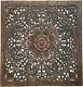 Large Floral Wood Carved Wall Panels. Asian Wood Wall Decor Plaque. Brown, 36