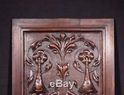 Large French Antique Carved Architectural Panel Door Solid Walnut Wood Salvage