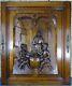 Large French Antique Carved Solid Walnut Wood Door Panel Middle Ages Tavern 19th