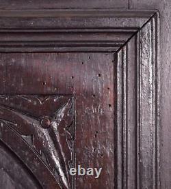 Large French Antique Deeply Carved Architectural Panel Door Solid Oak Romantic