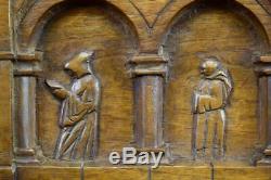 Large Hand Carved Wood Wall Panel of a Monastery Monk Carving