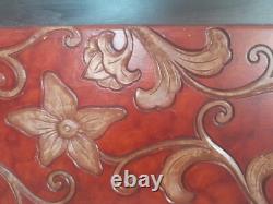 Large Size Hand Carved Wood Panel Wall Art Decor Floral Theme