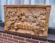 Large Wood Carved Religious Wall Panel Relief Last Supper