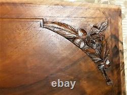 Large leaf flower decorative carving panel Antique french architectural salvage