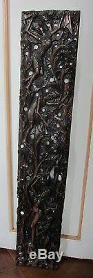 Large wooden carved panel Bali Indonesia