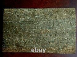 Late 1700's Greek Regional Painting on Old Growth Hardwood Panel with Carving
