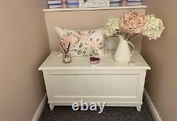 Laura Ashley White Panelled Solid Wood Ottoman Blanket Box. Immaculate Cond