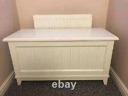 Laura Ashley White Panelled Solid Wood Ottoman Blanket Box. Immaculate Cond
