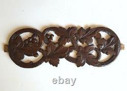 Leaf Wine wood pierced pediment Lace carving panel Antique salvaged frieze