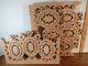 Lot Of 3 Unfinished Natural Oak Wood Carved Wall Decor Panels Scroll Art 16x10x1