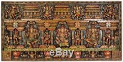 Masterpiece Large Carved Ganesha Panel Wood Hand Craft 36 Jai God Hindu 46.4 KG