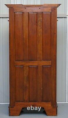 Matching Pair Of Lovely Ornately Carved Panelled Mahogany Library Bookcases