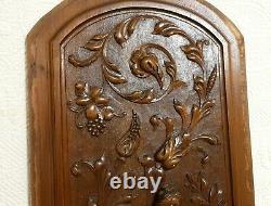 Mermaid scroll leaves wood carving panel Antique french architectural salvage