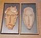 Mid-century Carved Wood Relief Mask Wall Sculpture Panel, A Pair, Circa 1960