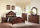 New Old World Style Cherry Brown 5 Piece Bedroom Set With King Size Panel Bed Iaas