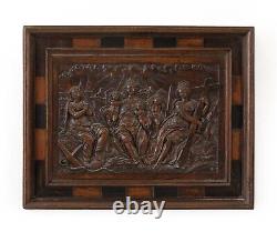 Netherlandish oak wood relief panel 17th century haute epoque XVII siecle