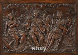 Netherlandish oak wood relief panel 17th century haute epoque XVII siecle