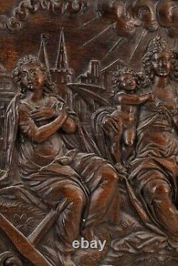 Netherlandish oak wood relief panel 17th century haute epoque XVII siecle