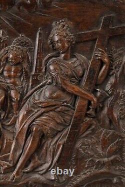 Netherlandish oak wood relief panel 17th century haute epoque XVII siecle