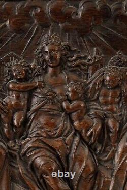 Netherlandish oak wood relief panel 17th century haute epoque XVII siecle