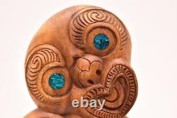 New Zealand Maori Antique Carved Timber WOOD Warrior PANEL PACIFIC Plaque TIKI