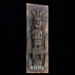 Nias Wood Panel Ancestor Figure Sculpture Primitive Carved Statue Tribal Art